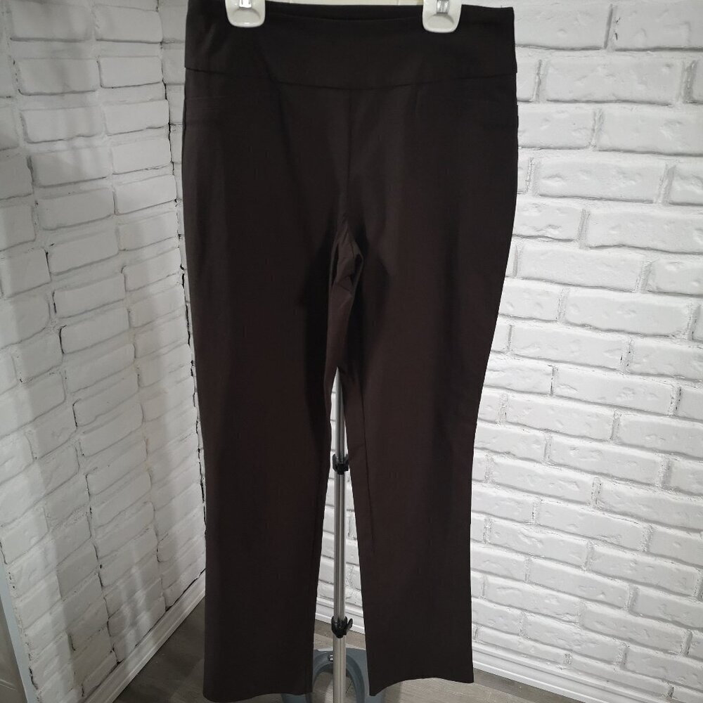 Denver Hayes Ladies Size 6/32 Brown Pull On Style Straight Leg Pants